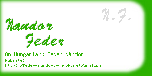 nandor feder business card